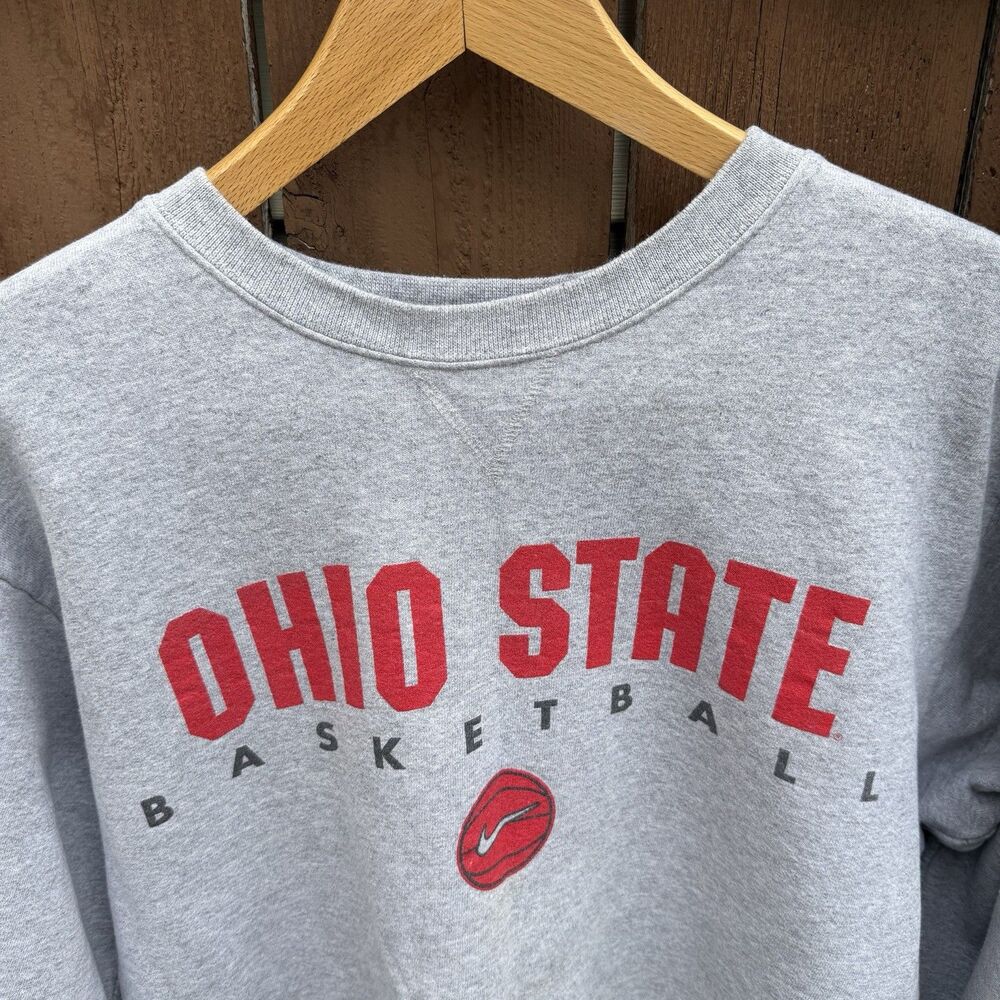 Vtg Nike Ohio State Buckeyes Basketball Sweatshirt Men’s XL Center Swoosh Y2K